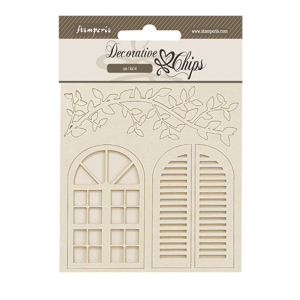 Stamperia Decorative Chips 14x14cm - Golden Harmony - Windows