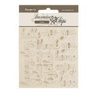 Stamperia Decorative Chips 14x14cm - Golden Harmony - Writings