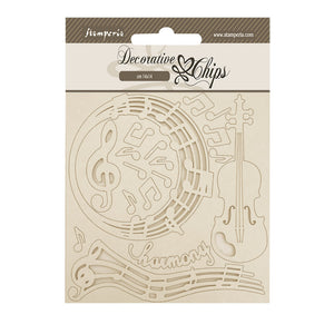 Stamperia Decorative Chips 14x14cm - Music