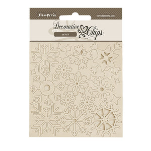 Stamperia Decorative Chips 14x14cm - Dewdrops - Snowflakes