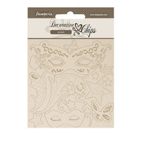 Stamperia Decorative Chips 14x14cm - Masquerade - Masks