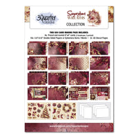 3 Quarter Designs Paper Pack 6" x 4" Card Making Kit - Sugarplum Wreaths