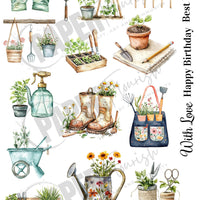 5 Crazy Ladies A4 Cut Apart Sheet - Spring Garden