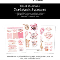 Paper Rose Card Sticker Pack - Sweet Valentine