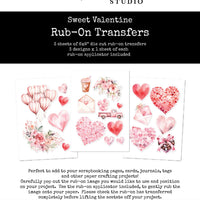 Paper Rose Rub On Transfers Pack - Sweet Valentine