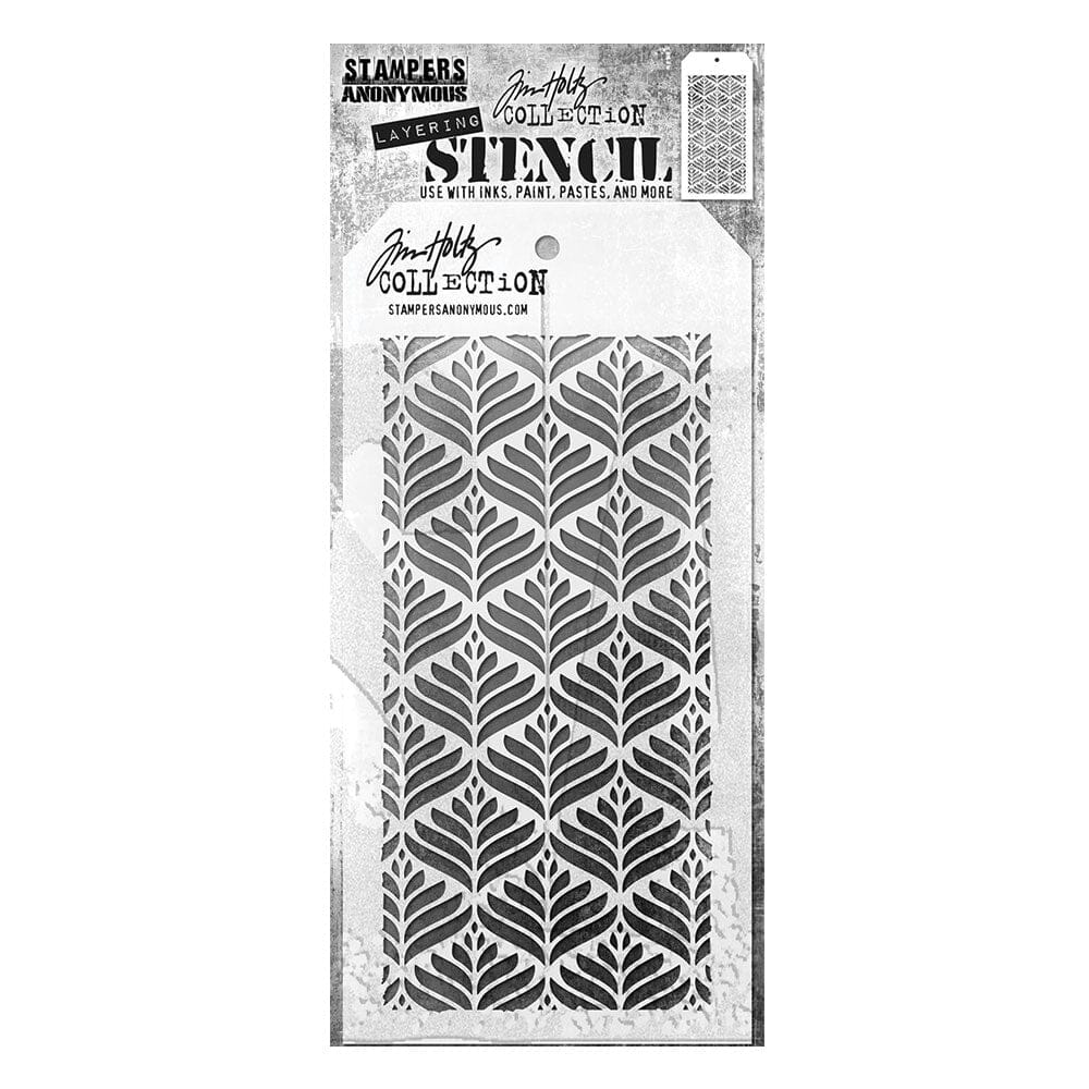 Tim Holtz Stampers Anonymous Layering Stencil - Deco Leaf