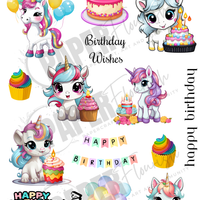 5 Crazy Ladies A4 Cut Apart Sheet - Unicorn Wishes