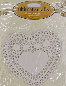 Ultimate Crafts Heart Shaped Doily Set