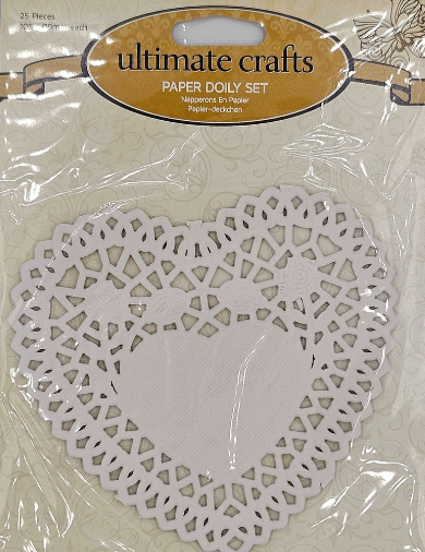 Ultimate Crafts Heart Shaped Doily Set