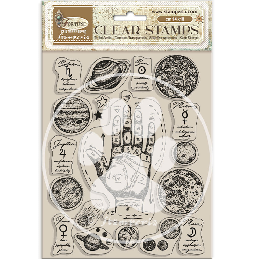 Stamperia Acrylic Stamp 14x18cm - Fortune - Elements