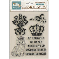 Stamperia Acrylic Stamp 14x18cm - Alterego - Crown and Cat
