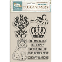 Stamperia Acrylic Stamp 14x18cm - Alterego - Crown and Cat
