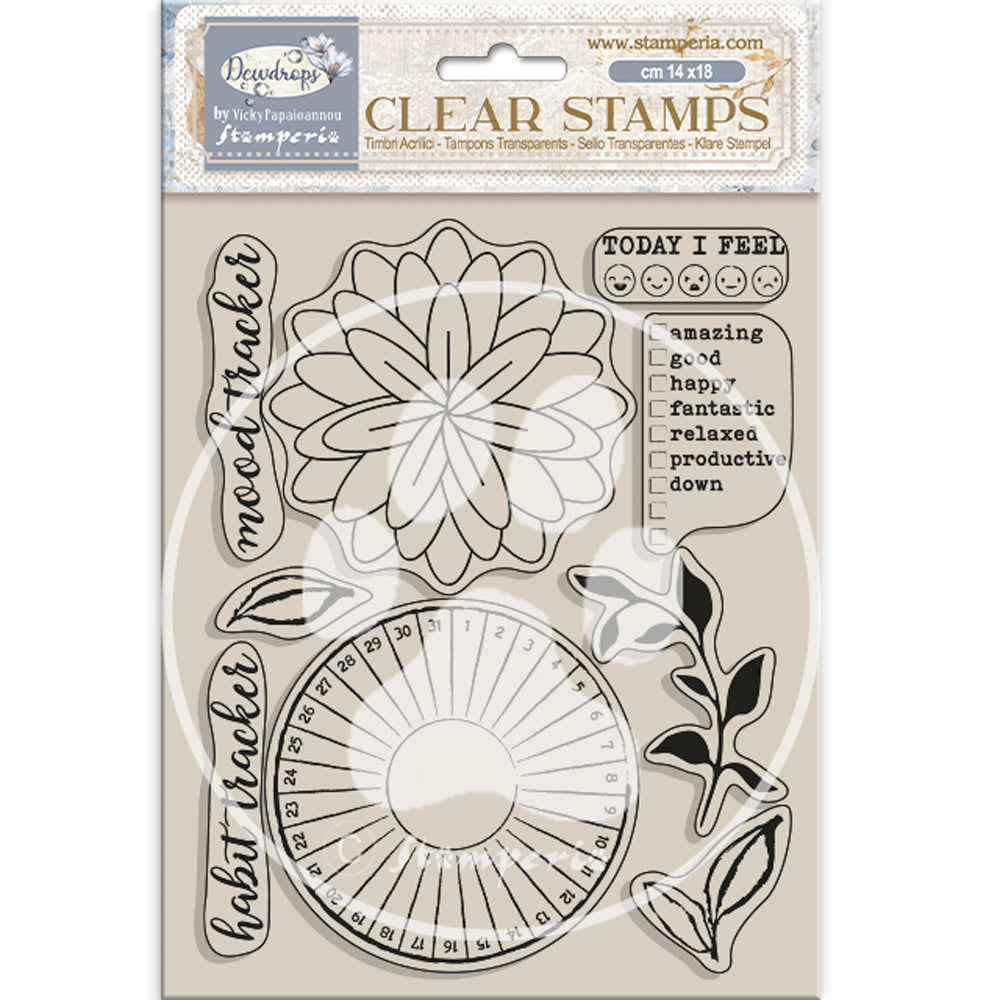 Stamperia Acrylic Stamp 14x18cm - Dewdrops - Habit Tracker