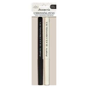 Stamperia Create Happiness Set 2 Embossing Pens: clear - black