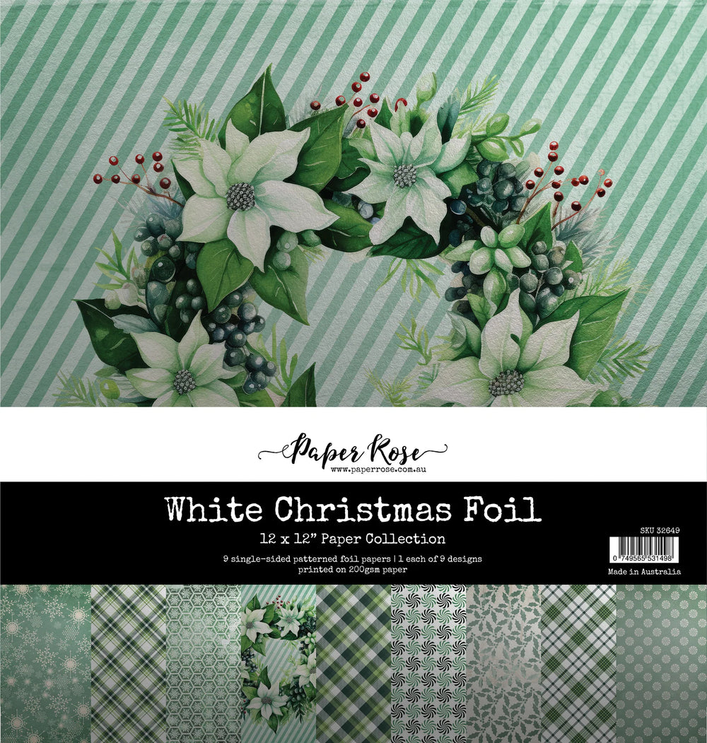 Paper Rose Paper Collection 12x12 - White Christmas Foil