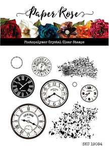 Paper Rose Stamp Set - Clocks