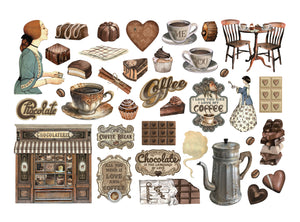 Stamperia Ephemera Adhesive Paper Cut Outs - Coffee and Chocolate