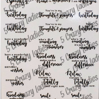 5 Crazy Ladies Sentiment sheet - Mixed sentiment A5