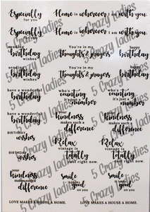 5 Crazy Ladies Sentiment sheet - Mixed sentiment A5