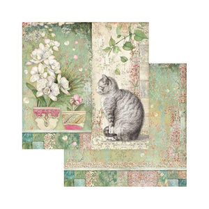Stamperia Paper Pack 8" x 8" - Orchids and Cats