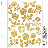 Dress My Craft Transfer Me Sheet A4 - 3D Gold Roses
