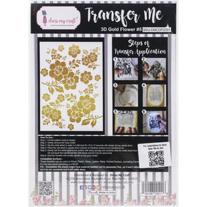 Dress My Craft Transfer Me Sheet A4 - 3D Gold Flower #5