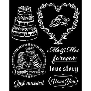 Stamperia Stencil -Sleeping Beauty: Just Married