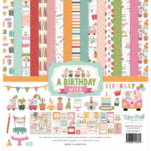 Echo Park Paper Pack 12" x 12" - A Birthday Wish Girl