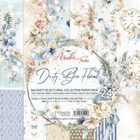 Asuka Studio Paper Pack 6" x 6" - Dusty Blue Floral