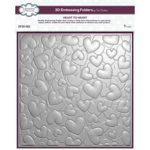CE Embossing Folder 3D 8" x 8" - Heart to Heart