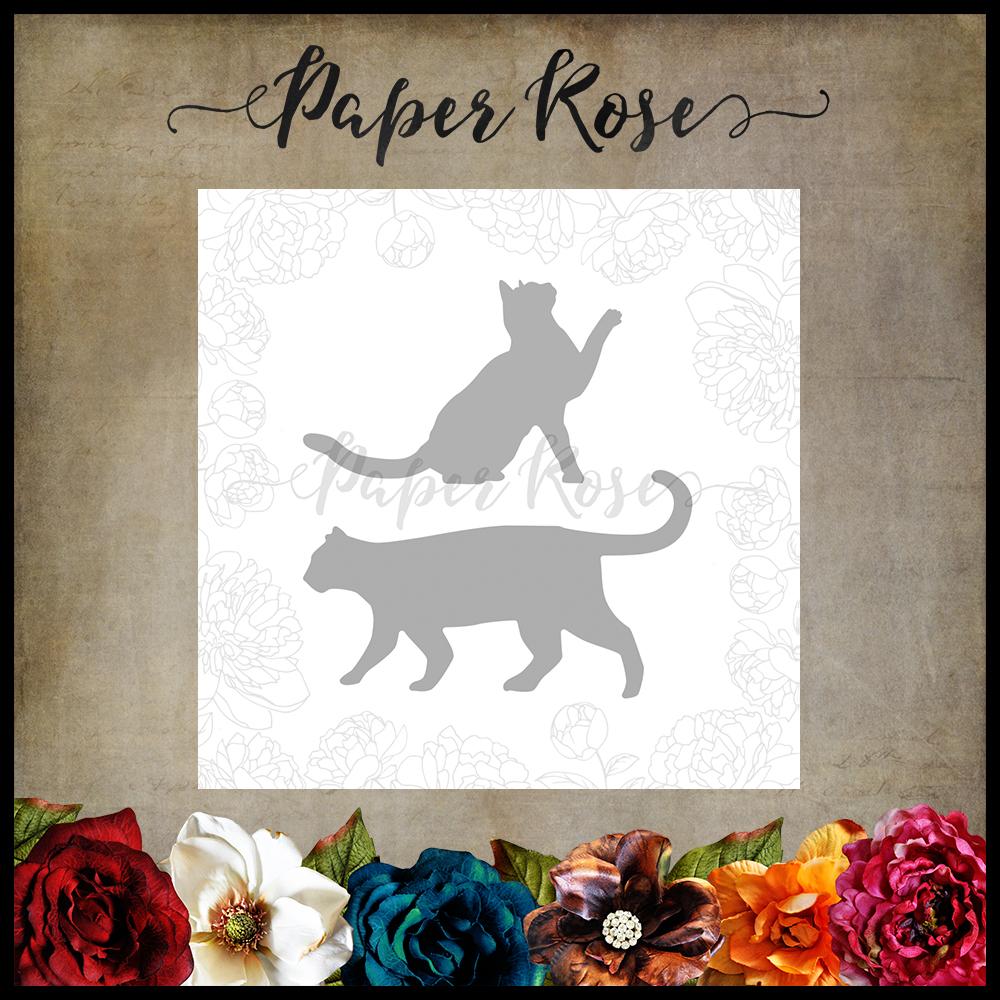 Paper Rose Die set - Two cats