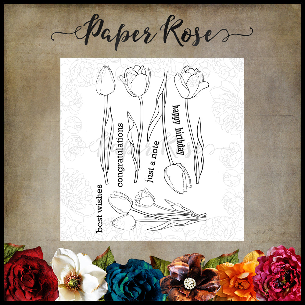 Paper Rose Stamp set - Tulips