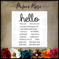 Paper Rose Stamp set - Hello