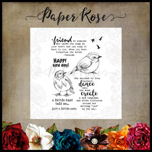 Paper Rose Stamp set - Bird Day