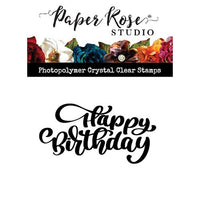 Paper Rose Stamp - Happy Birthday Chunky Script