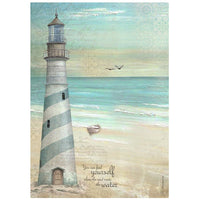 Stamperia A4 Rice Paper - Sea Land Lighthouse