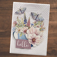 Paper Rose Embossing Folder 5" x 7" - 3D Striped Diamond
