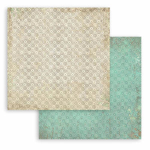 Stamperia Patterned Paper Small Pad 10 Sheets Cm 20,3X20,3 (8"X8") Backgrounds Selection - Brocante Antiques
