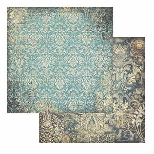 Stamperia Patterned Paper - Sir Vagabond in Fantasy World turquoise wallpaper