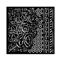 Stamperia Thick stencil cm 18X18 - Orchids and Cats Orchid pattern