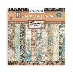 Stamperia Paper Pack 10 sheets cm 20,3X20,3 (8"X8") Backgrounds Sel. - Sir Vagabond in Fantasy World