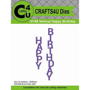 Crafts4U Die - Vertical Happy Birthday