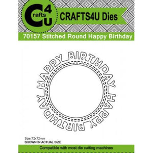 Crafts4U Die - Stitched Round Happy Birthday
