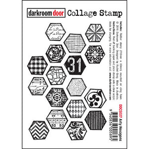 Darkroom Door Stamp Collage -  Arty Hexagons