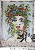 Darkroom Door Stamp Line Art - Leafy Lady

