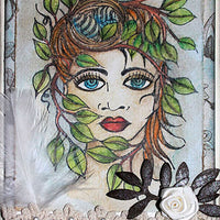Darkroom Door Stamp Line Art - Leafy Lady