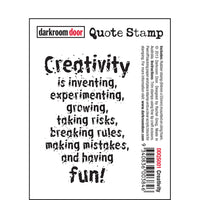 Darkroom Door Stamp Quote - Creativity
