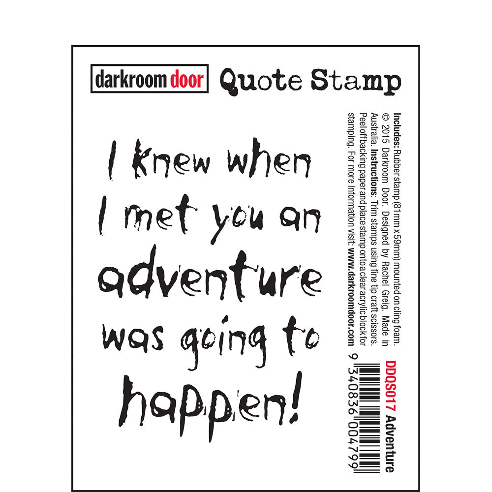 Darkroom Door Stamp Quote - Adventure