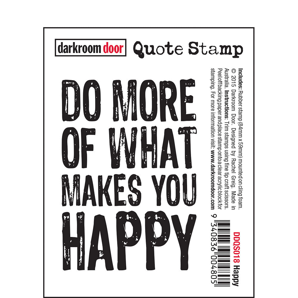 Darkroom Door Stamp Quote - Happy