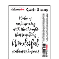 Darkroom Door Stamp Quote - Wonderful
